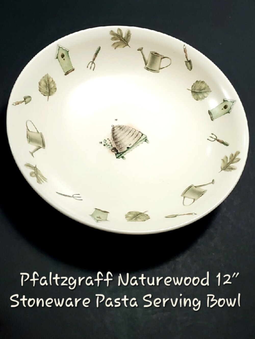 12" Pfaltzgraff Naturewood Stoneware Pasta Salad Serving Bowl EUC